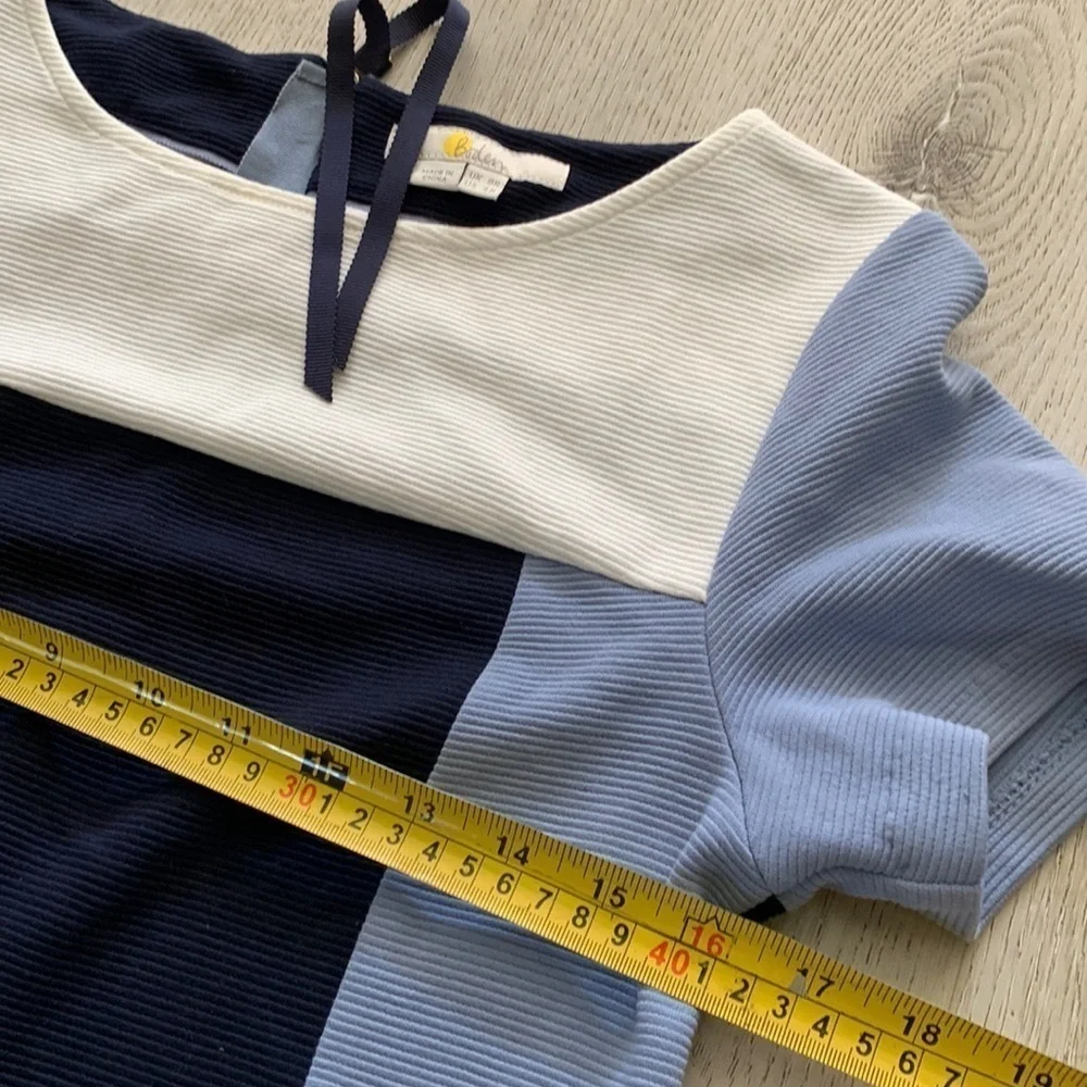 Boden dress color block midi casual career blue white size 4R - Picture 13 of 15